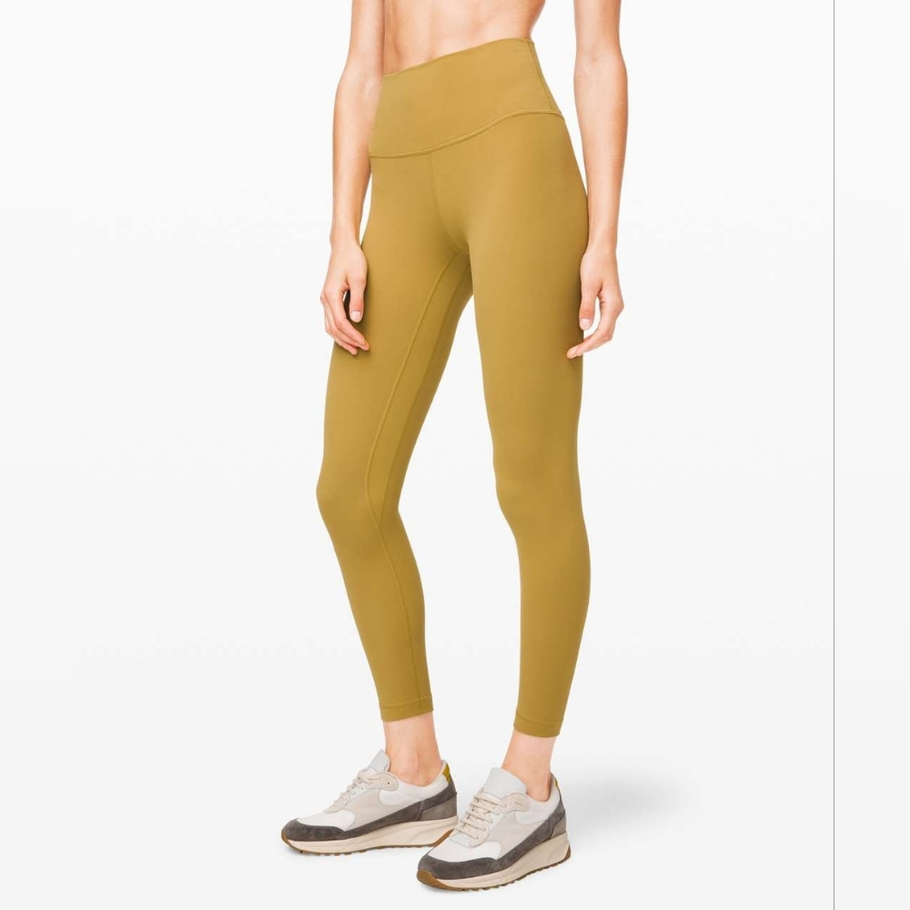 Lululemon High-Waisted Grape Leaf/Yellow/Green/Mustard Leggings